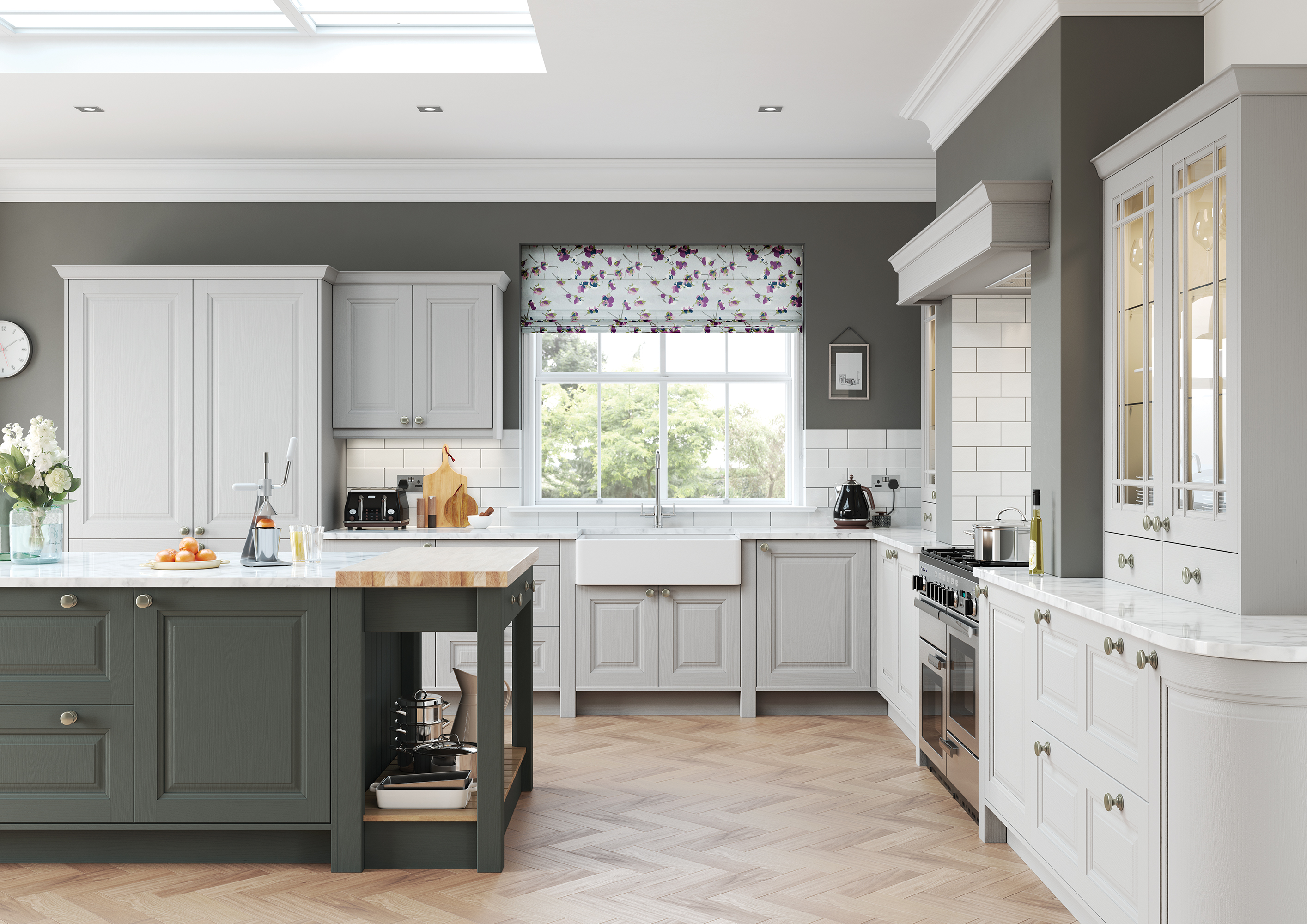 Kitchens Nottingham Jackson Gun Metal Grey and Light Grey