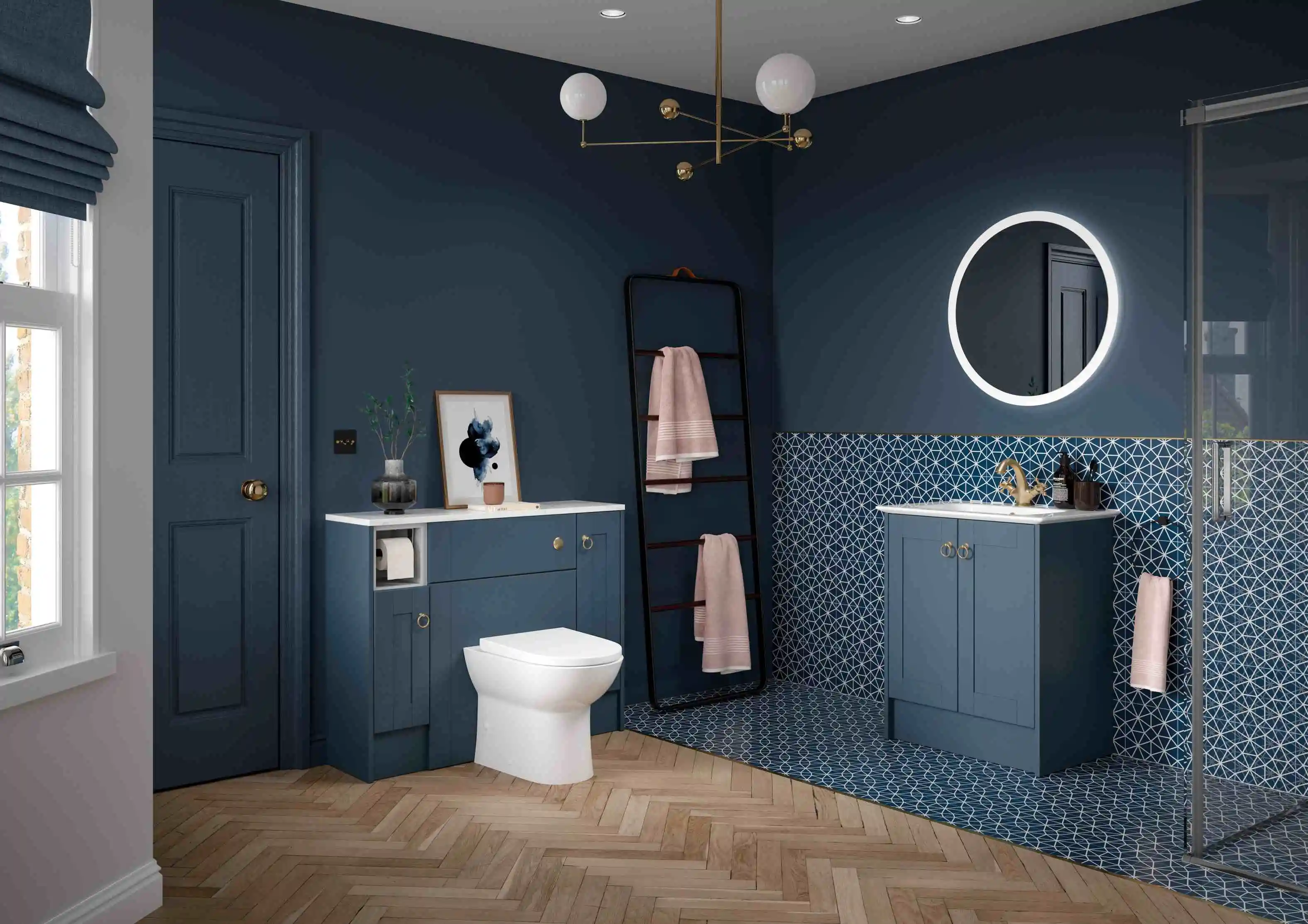 Bathrooms Diseworth - Traditional Bathrooms - Chiltern Contour Blue Ash