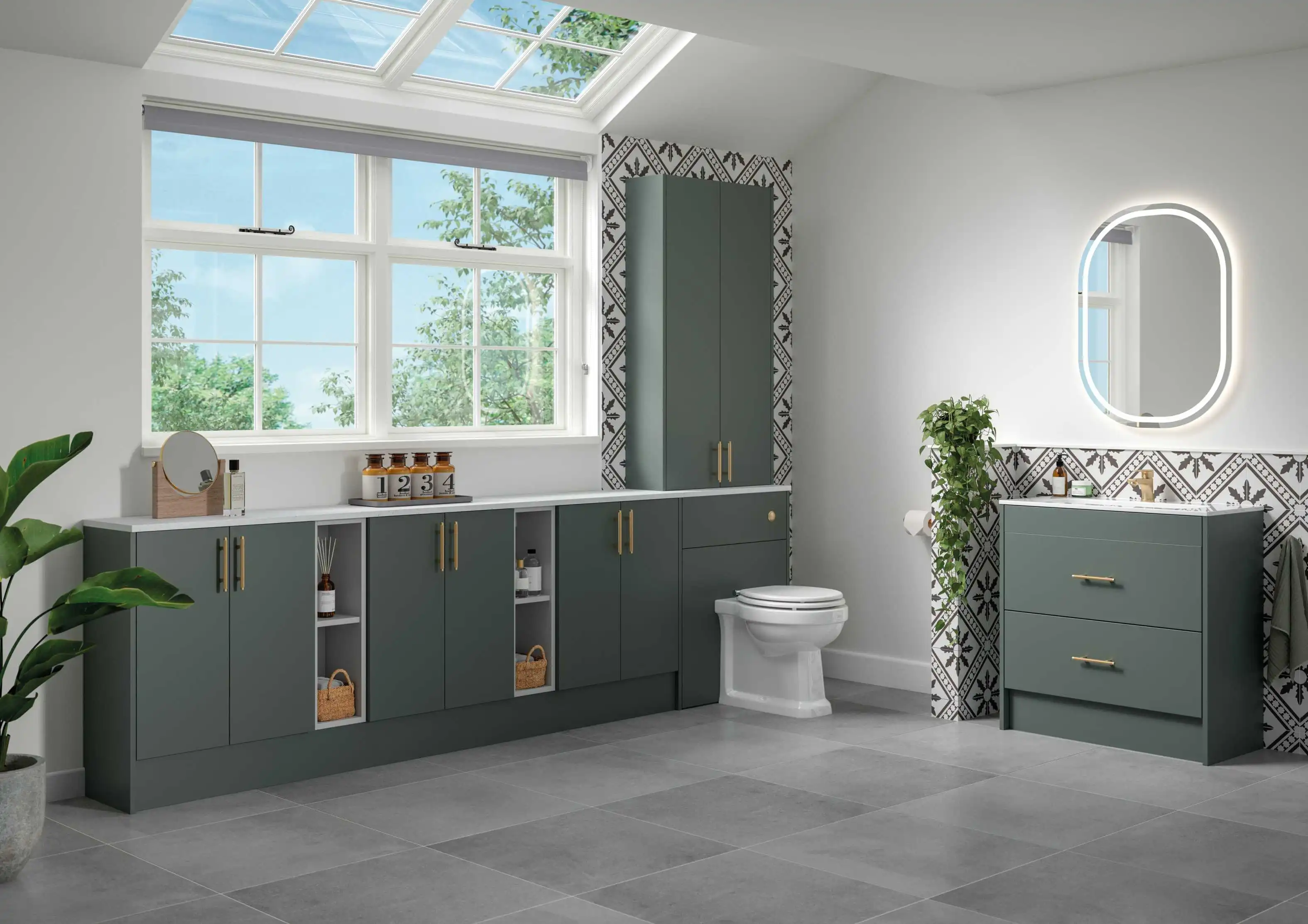 Bathrooms Awsworth Brecon Hunter Green Bespoke Bathrooms
